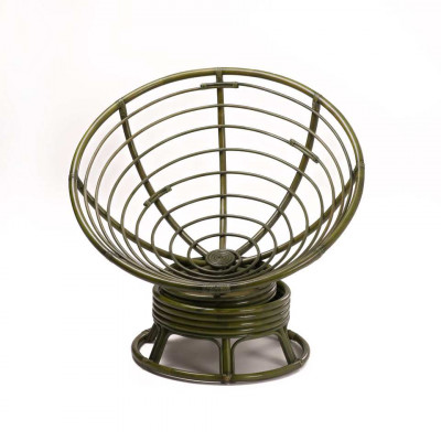 Кресло Папасан вращающийся с серой подушкой