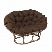 Диван из полиротанга Мамасан с коричневой подушкой