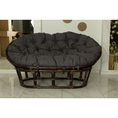 Диван из ротанга Мамасан, подушка серая