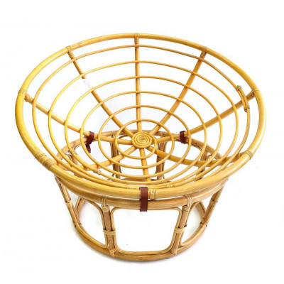 Кресло Папасан из ротанга со светлой подушкой