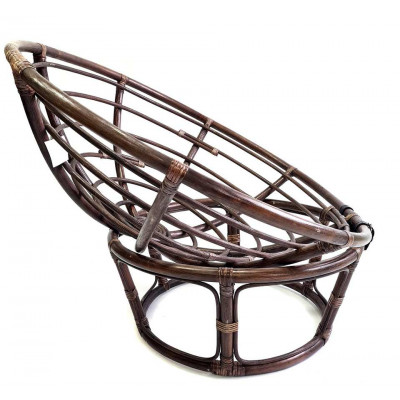 Кресло Папасан из ротанга со светлой подушкой