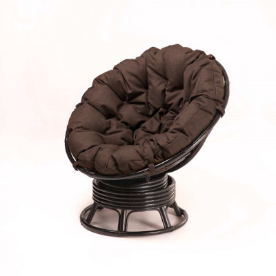 Кресло Папасан вращающийся с коричневой подушкой