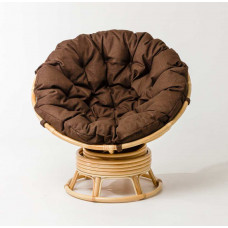 Кресло Папасан вращающийся с коричневой подушкой