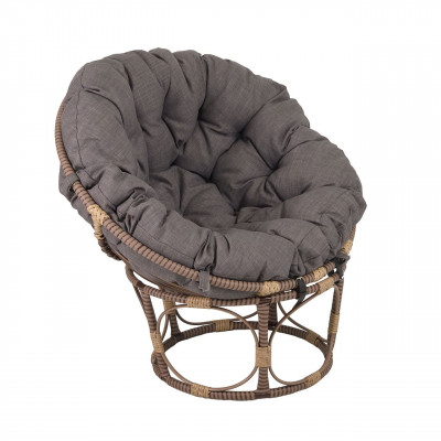 Кресло Папасан с цветными подушками, искусственный ротанг