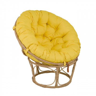 Кресло Папасан с цветными подушками, искусственный ротанг