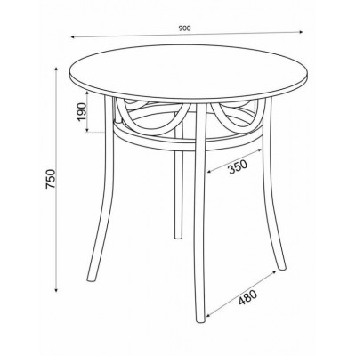 Стол венский обеденный Вальс 900, темно-коричневый