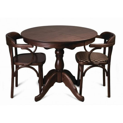 Раздвижной обеденный стол Лилия, темно-коричневый