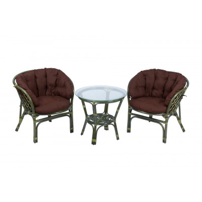 Багама Дуэт с круглым столом (подушки полные коричневые)