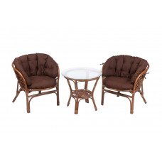 Багама Дуэт с круглым столом (подушки полные коричневые)