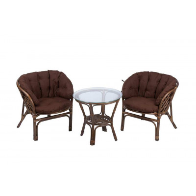 Багама Дуэт с круглым столом (подушки полные коричневые)