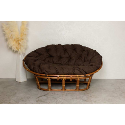 Диван из ротанга Мамасан, подушка коричневая
