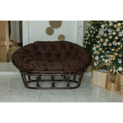 Диван из ротанга Мамасан, подушка коричневая