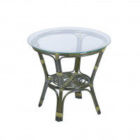 Стол из ротанга Багама, круглый, в цвете олива