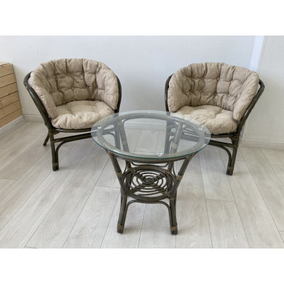 Стол из ротанга Багама, круглый, в цвете олива