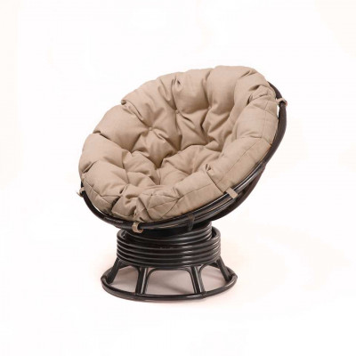 Кресло Папасан вращающийся со светлой подушкой
