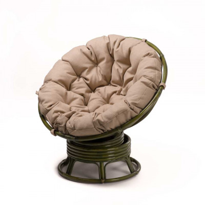 Кресло Папасан вращающийся со светлой подушкой