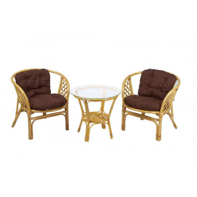 Багама дуэт с круглым столом (подушки простые коричневые)