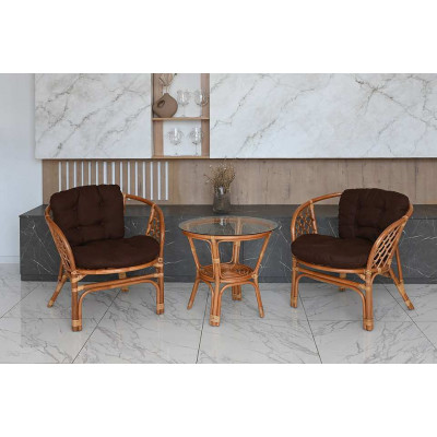 Багама дуэт с круглым столом (подушки простые коричневые)