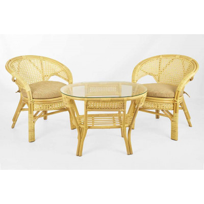 Пеланги Дуэт из ротанга с овальным столом