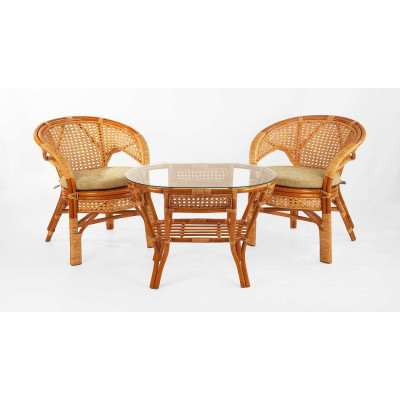 Пеланги Дуэт из ротанга с овальным столом