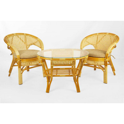 Пеланги Дуэт из ротанга с овальным столом