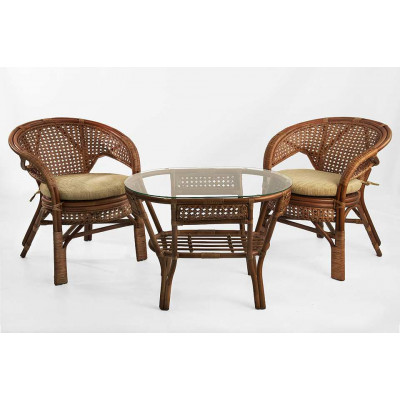 Пеланги Дуэт из ротанга с овальным столом