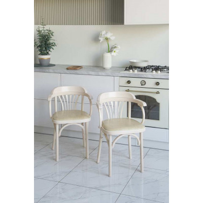 Кресло Венское мягкое (экокожа), беленый дуб