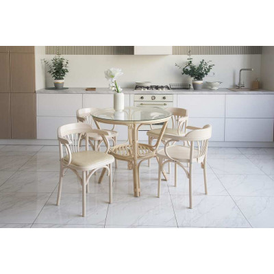 Кресло Венское мягкое (экокожа), беленый дуб