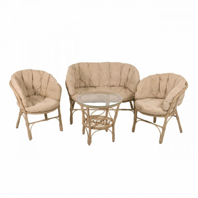 Диван Багама, полиротанг, подушка бежевая