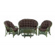 Комплект Черчилль с 2-местным диваном и овальным столом, подушки коричневые