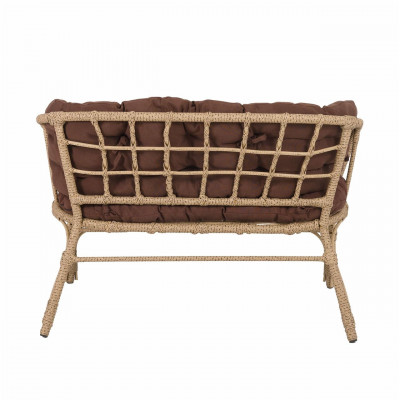 Диван Багама, полиротанг, подушка коричневая