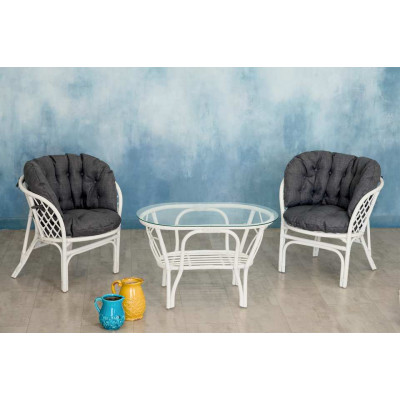 Багама Дуэт с серыми подушками (стол овальный)