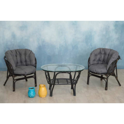 Багама Дуэт с серыми подушками (стол овальный)