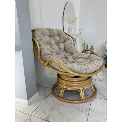 Вращающееся кресло из ротанга Папасан Челси в цвете мёд