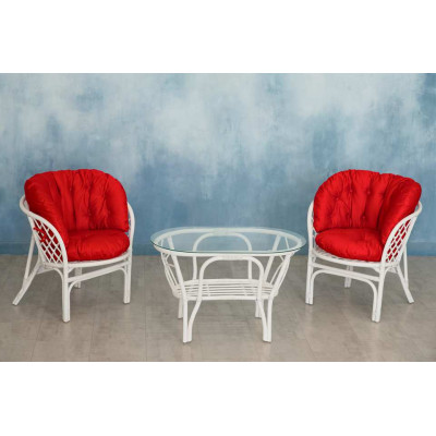 Багама Дуэт с красными подушками (стол овальный)