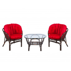 Багама Дуэт с красными подушками (стол овальный)