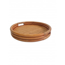 Поднос из ротанга круглый