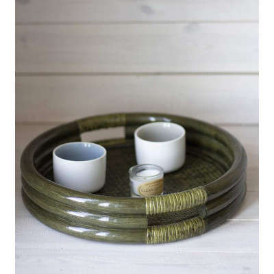 Поднос из ротанга круглый