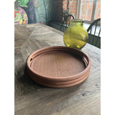 Поднос из ротанга круглый