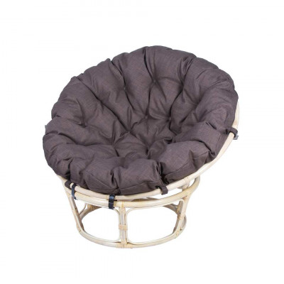 Кресло из ротанга Папасан с коричневой подушкой