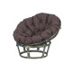 Кресло из ротанга Папасан с коричневой подушкой
