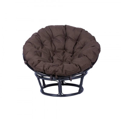 Кресло из ротанга Папасан с коричневой подушкой