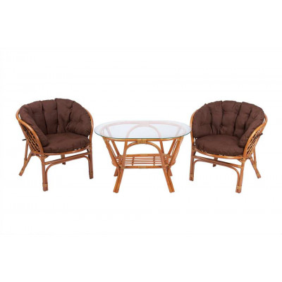 Багама Дуэт с овальным столом, подушки полные коричневые