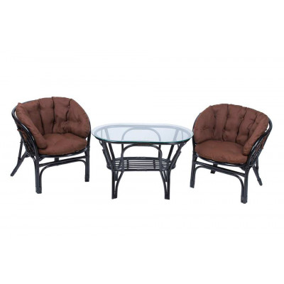 Багама Дуэт с овальным столом, подушки полные коричневые