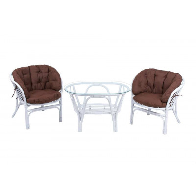 Багама Дуэт с овальным столом, подушки полные коричневые