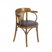 Венское кресло мягкое (светло-коричневый, экокожа)