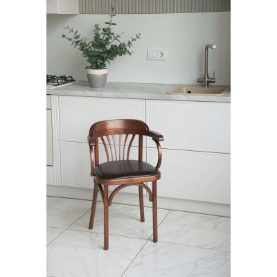 Венское кресло мягкое (светло-коричневый, экокожа)