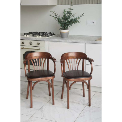 Венское кресло мягкое (светло-коричневый, экокожа)