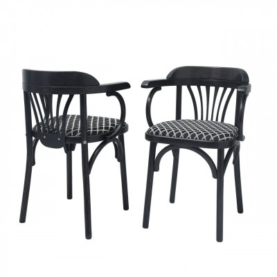 Кресло Венское мягкое с рогожкой, венге (черный)