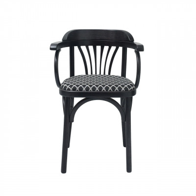 Кресло Венское мягкое с рогожкой, венге (черный)